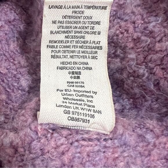 Free People Stormy Pullover Sweater Pink Purple S Cowl Neck Boucle Teddy Crop - Picture 16 of 16